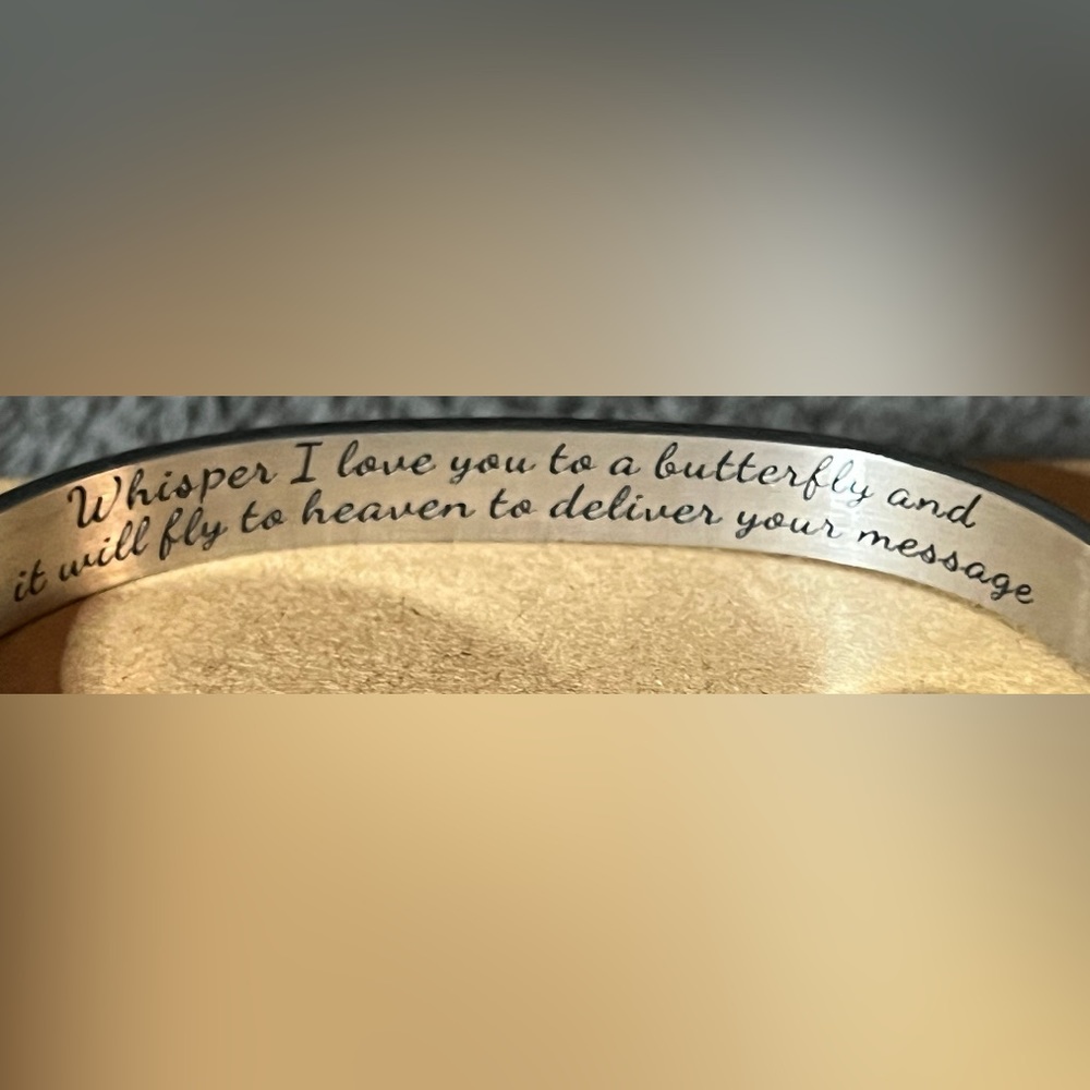 Joy cuff braclet message to Heaven. New